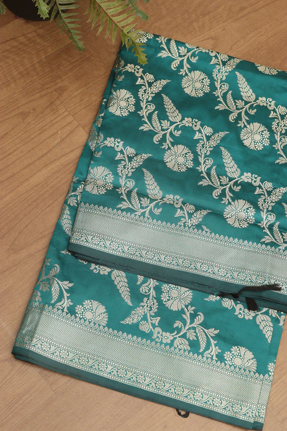 Stunning Greenish Blue Banarasi Silk Dupatta