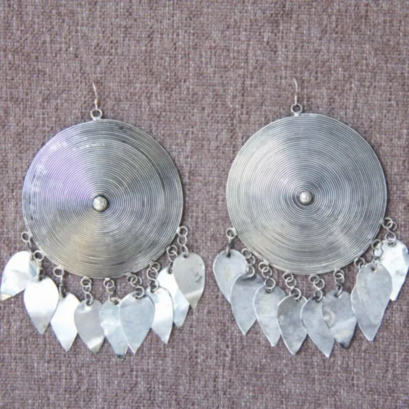 Stunning Handmade Miao Silver Dangle Earrings