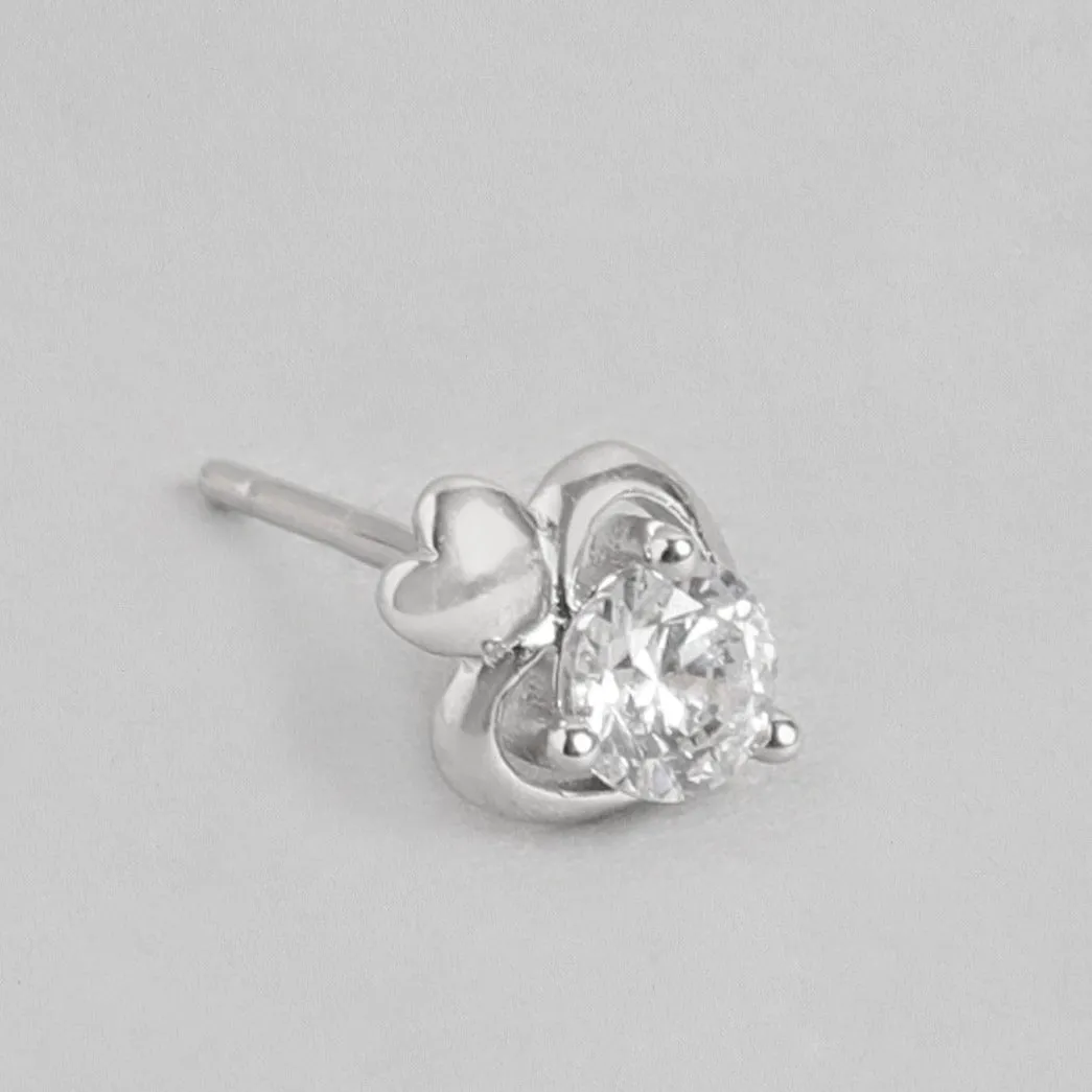 Stunning Heart CZ 925 Sterling Silver Earrings