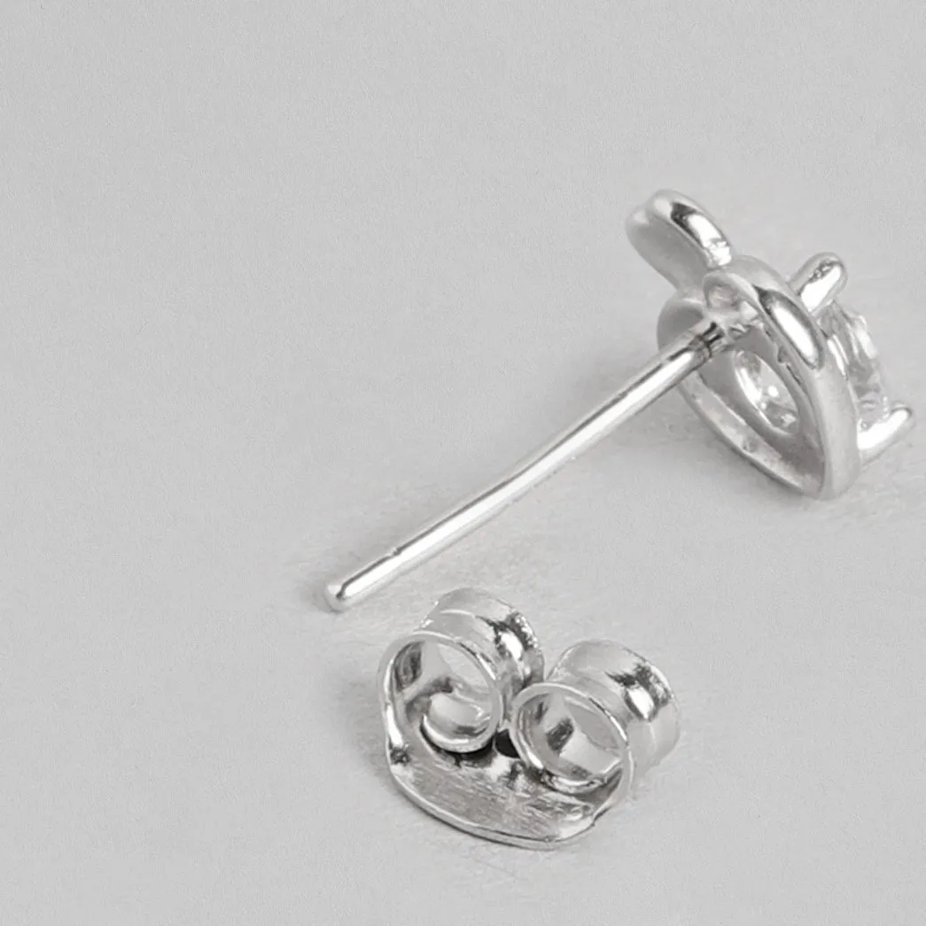 Stunning Heart CZ 925 Sterling Silver Earrings