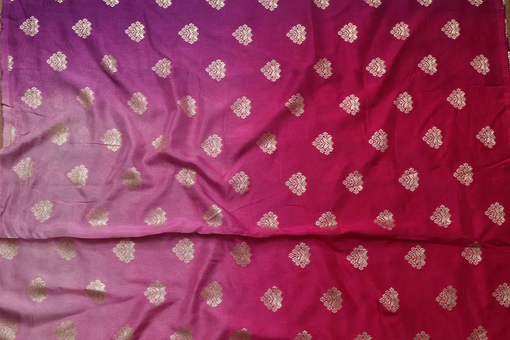 Stunning Multicolor Banarasi Dola Silk Shaded Fabric ( 2.5 Mtr )