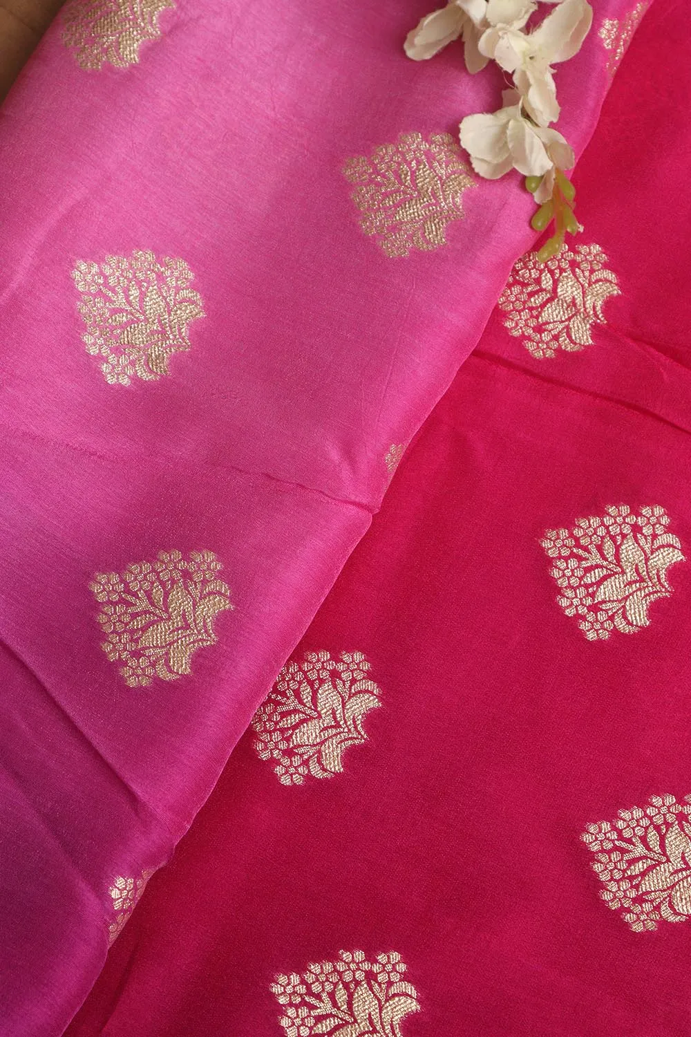 Stunning Multicolor Banarasi Dola Silk Shaded Fabric ( 2.5 Mtr )