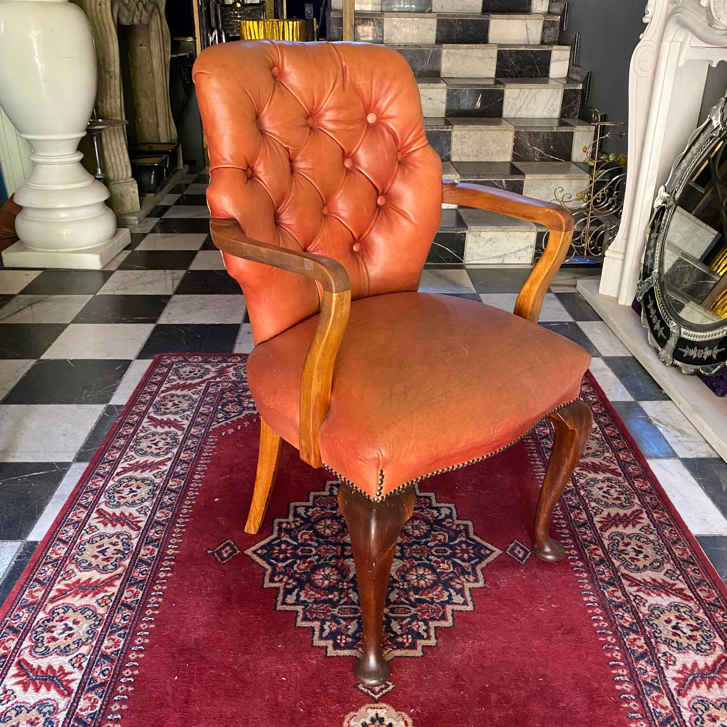 Stunning Orange Leather Armchair