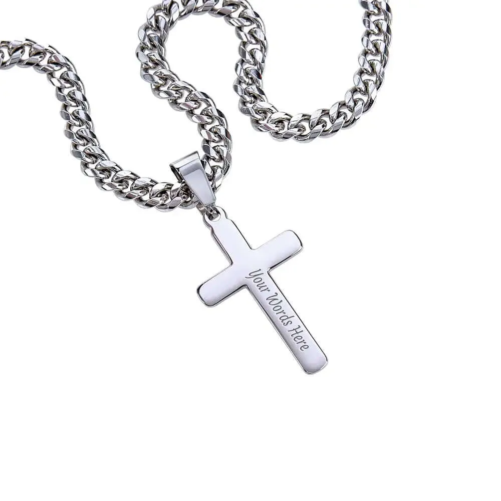 Stunning Personalized Stainless Steel Cross Necklace