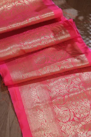 Stunning Pink Banarasi Silk Lace ( 1 Mtr )