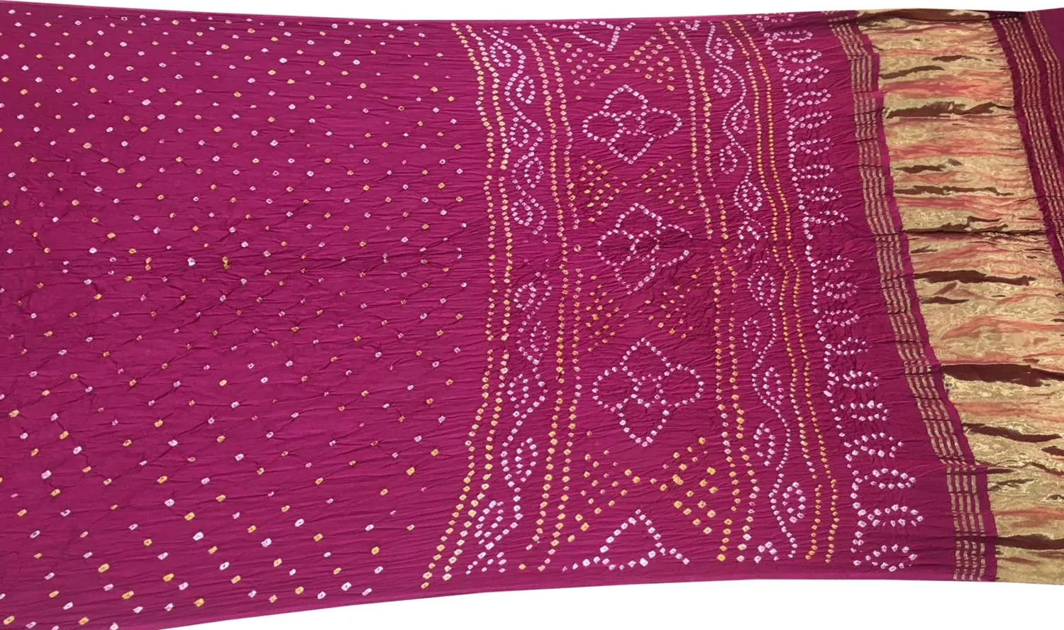 Stunning Pink Bandhani Silk Saree - Limited Edition