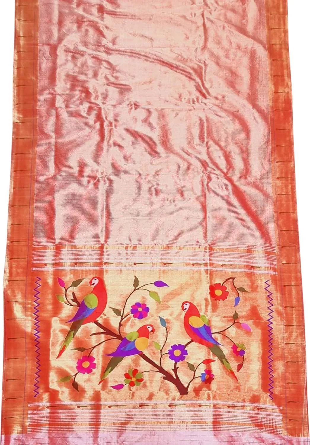 Stunning Pink Paithani Silk Saree with Muniya Border