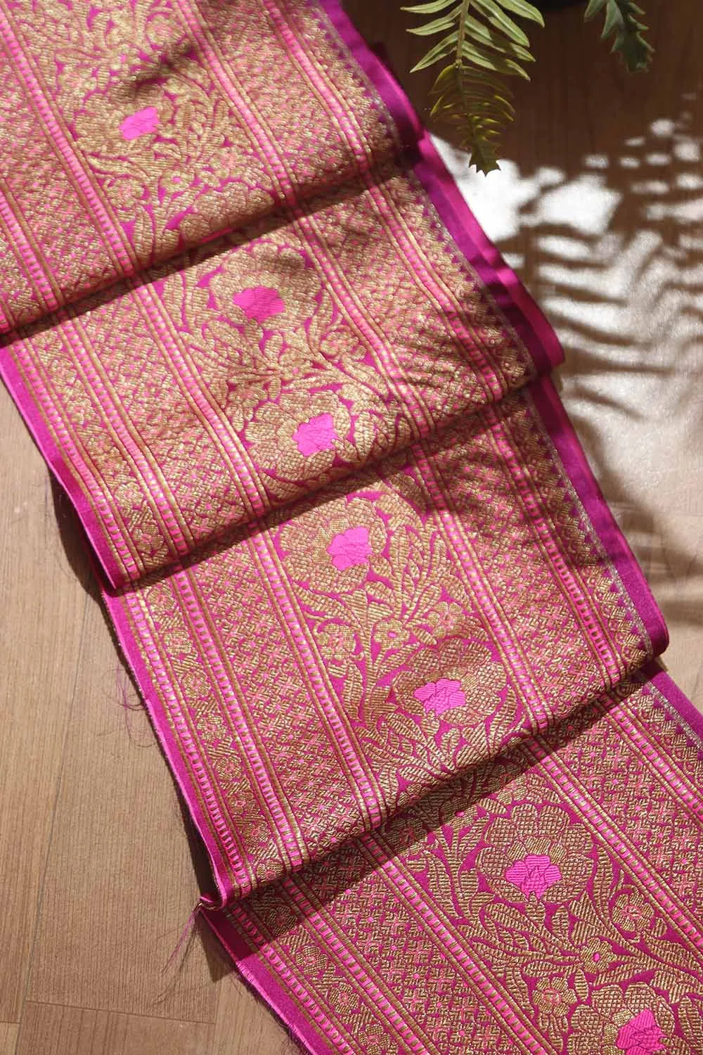 Stunning Purple Banarasi Silk Lace ( 1 Mtr )