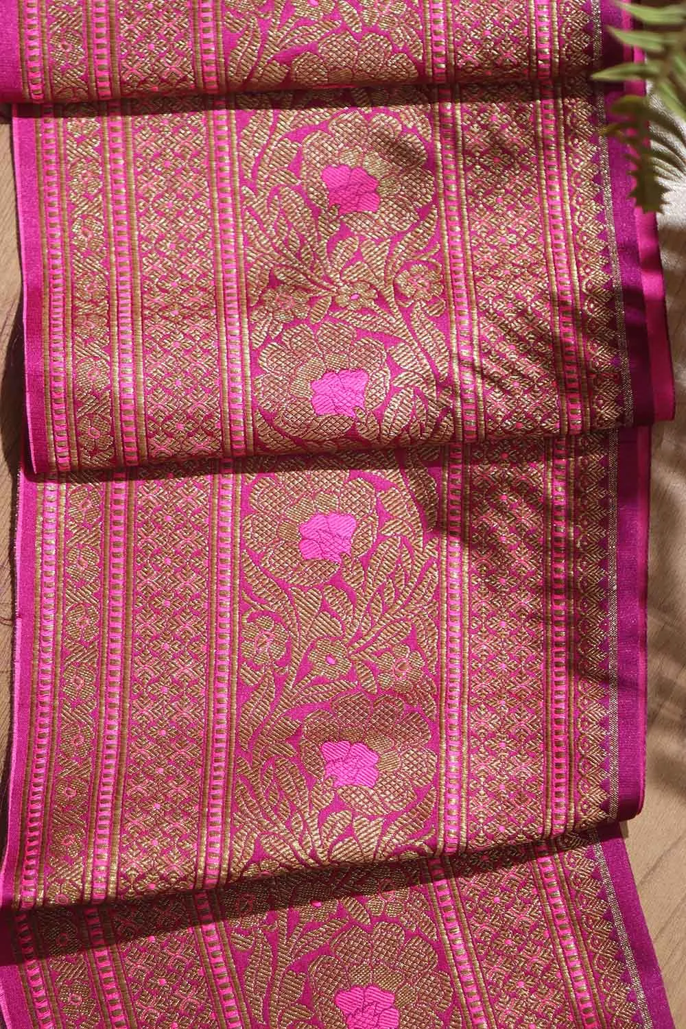 Stunning Purple Banarasi Silk Lace ( 1 Mtr )