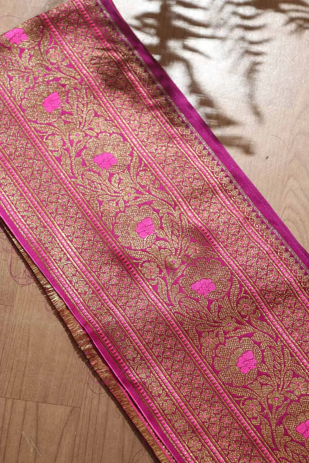 Stunning Purple Banarasi Silk Lace ( 1 Mtr )