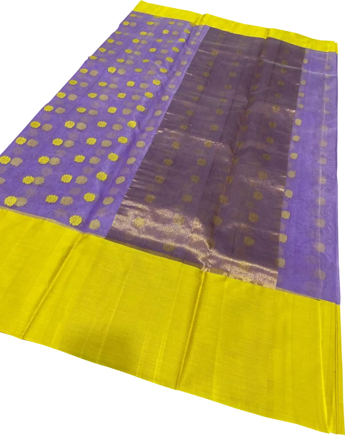 Stunning Purple Chanderi Silk Saree - Handloom Beauty