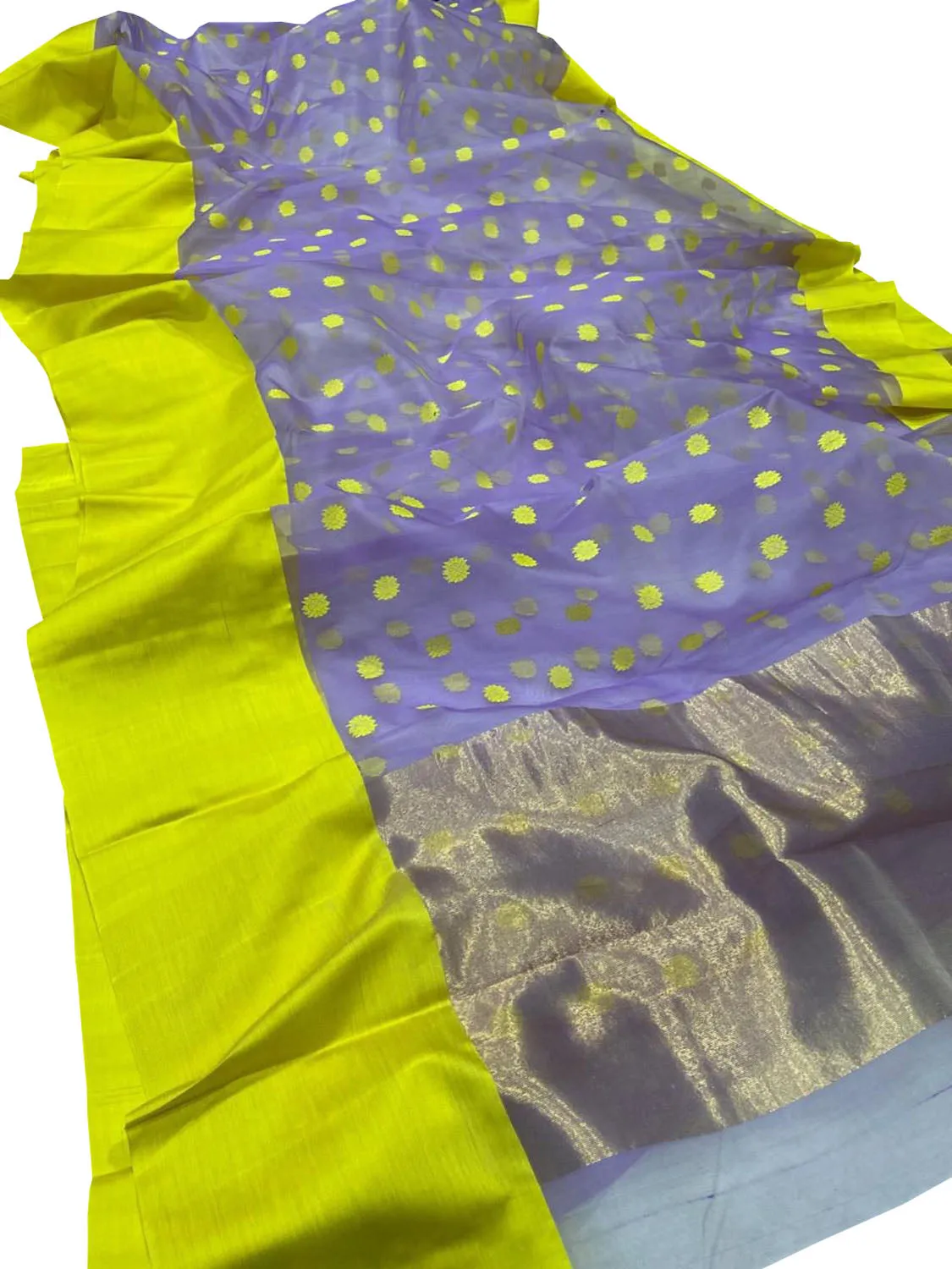 Stunning Purple Chanderi Silk Saree - Handloom Beauty