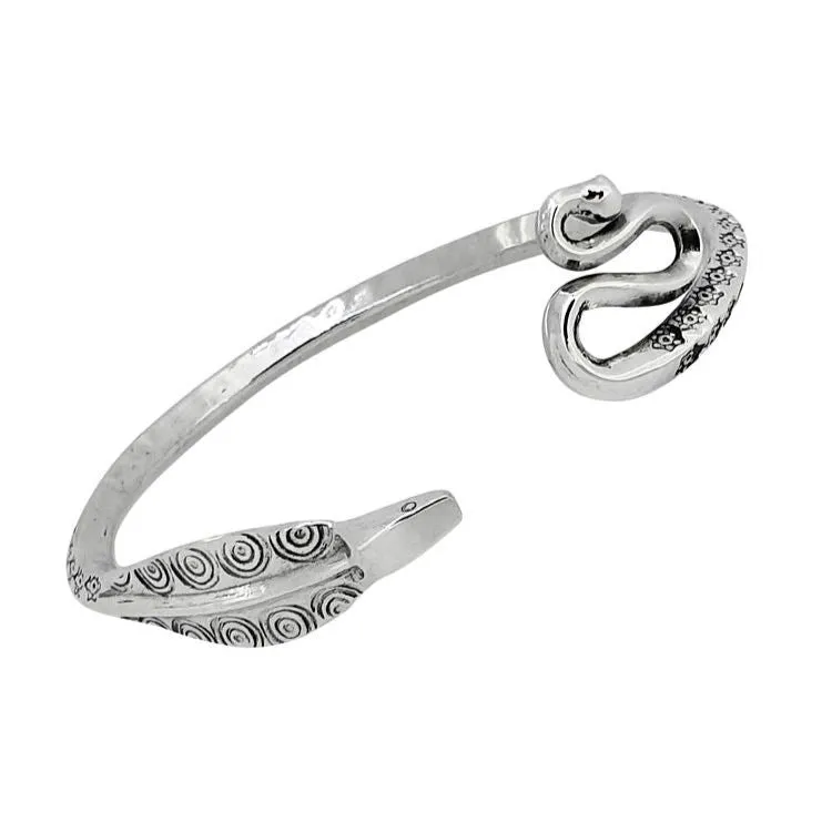 Stunning Silver Cobra Snake Bangle