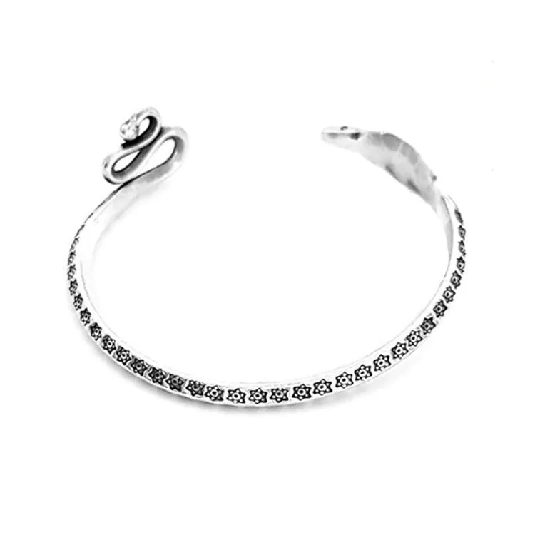 Stunning Silver Cobra Snake Bangle