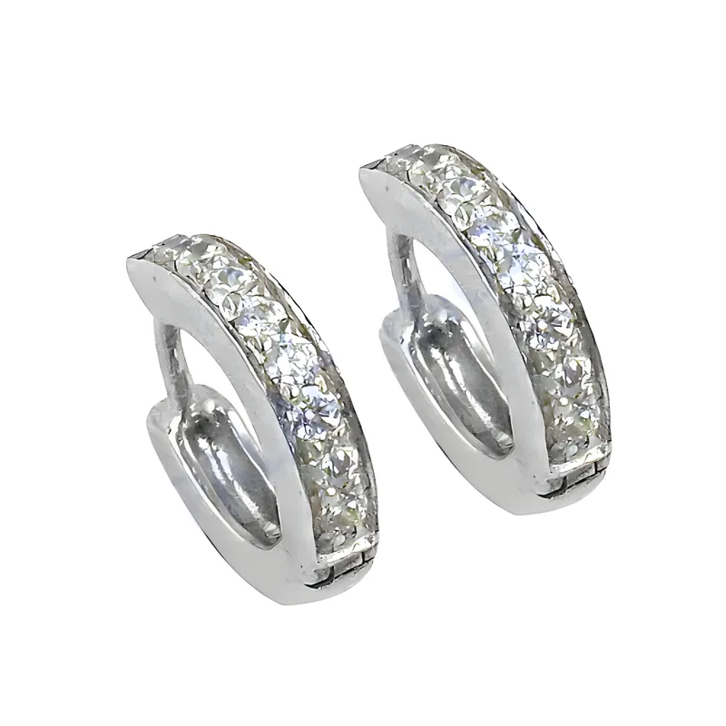 Stunning Silver Cubic Zirconia Gemstone Earrings - Fashion Jewelry