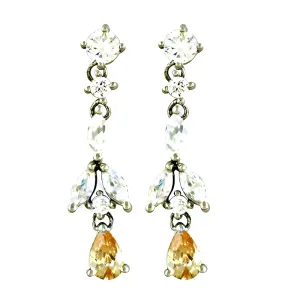 Stunning White CZ Gemstone Silver Earrings - Sensational Pitch