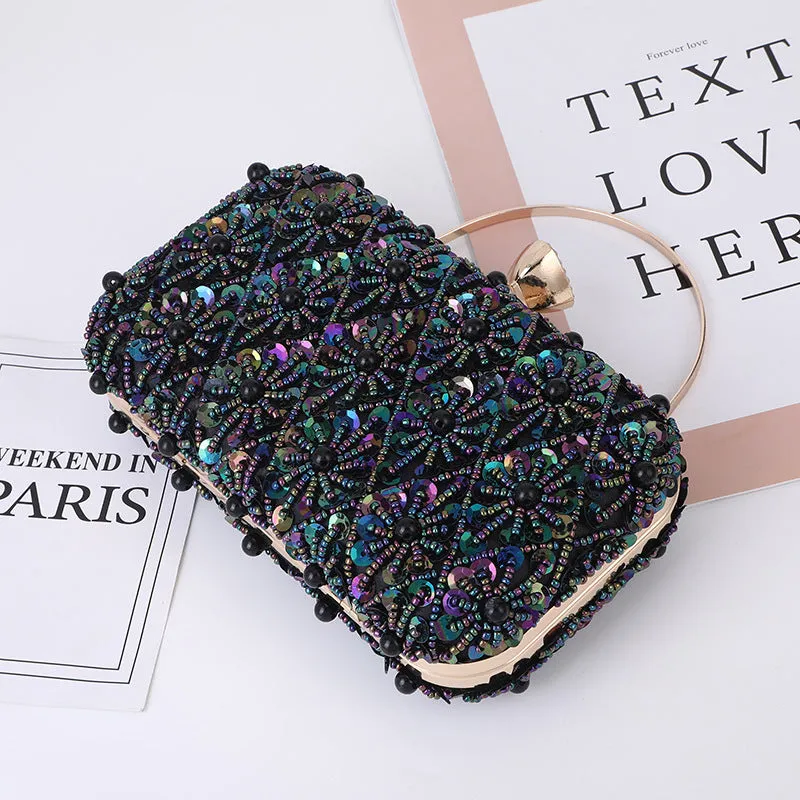 Stylish Evening Bag Sequin Beaded Prom Mini Handbag 1758