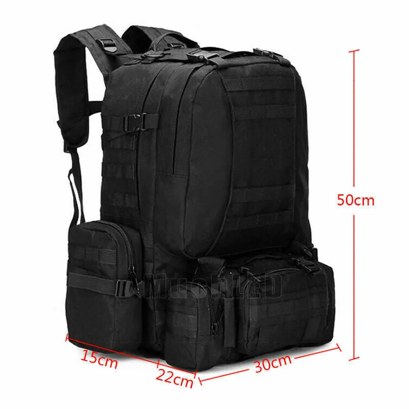 Tactical Backpack Military Molle Rucksack Camping Bag Travel Hiking 60L