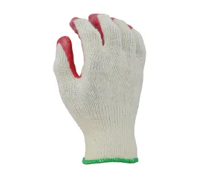 TASK GLOVES - (TSK2008) 10 Gauge Natural White Gloves, Cotton/Polyester shell, Red Latex palm coated - Quantity 12 Pair