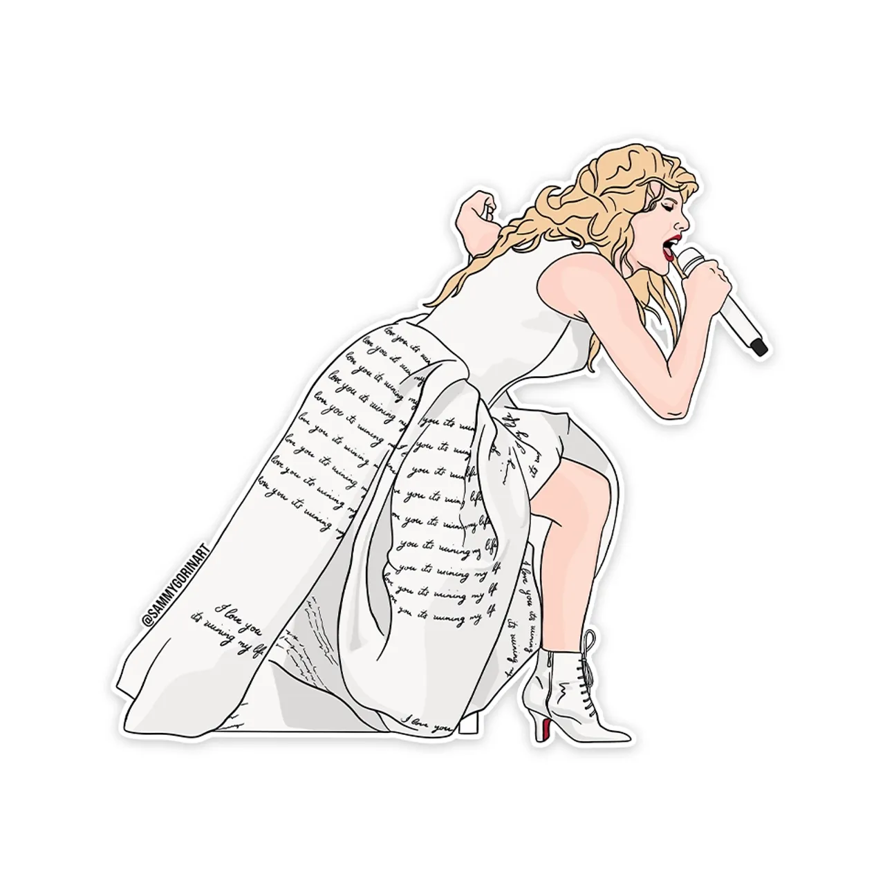 Taylor Pop Star Who's Afraid Dress Sticker