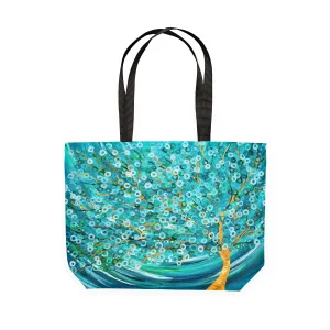 Teal Tree Canvas Tote