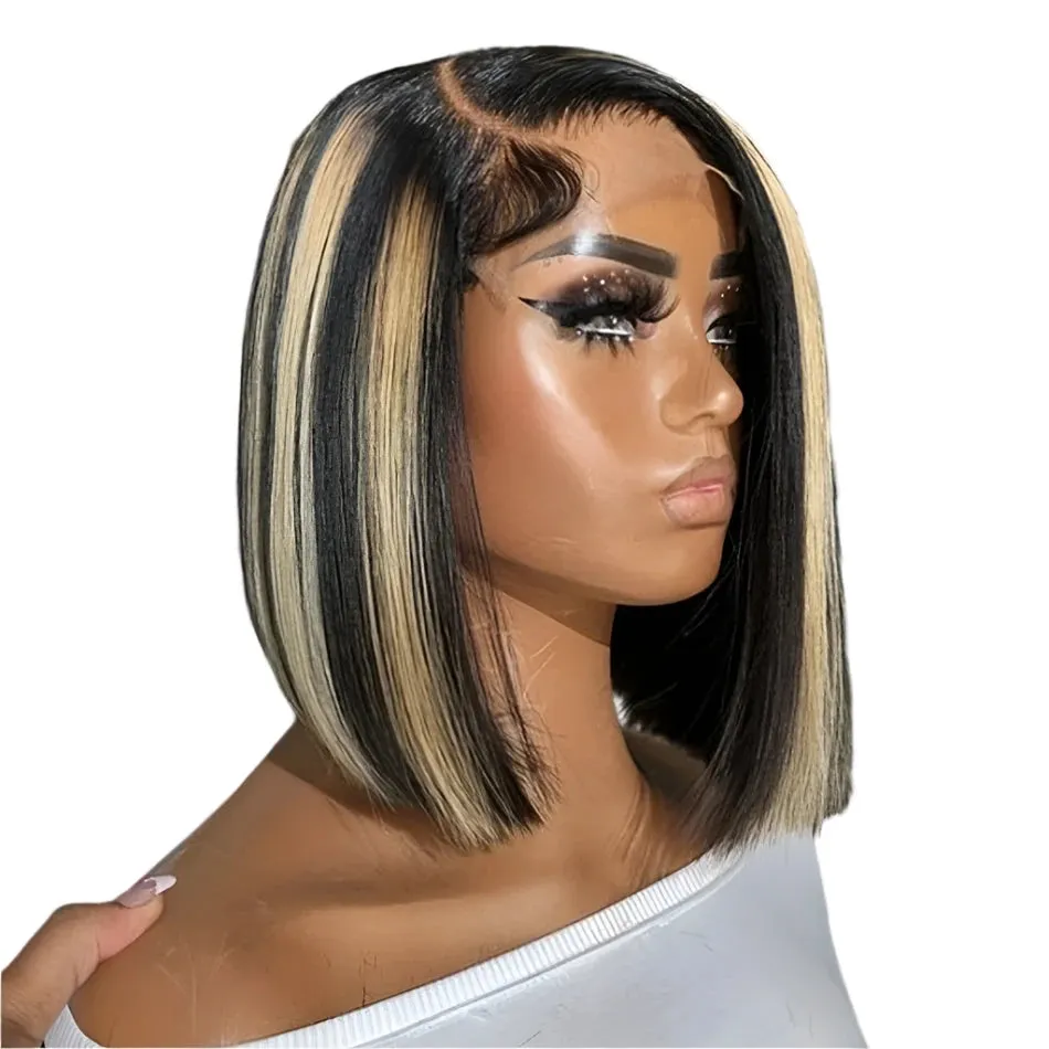 TEEK - Highlight 13x4 Lace Frontal 1B/27 Brazilian Straight Bob Wigs