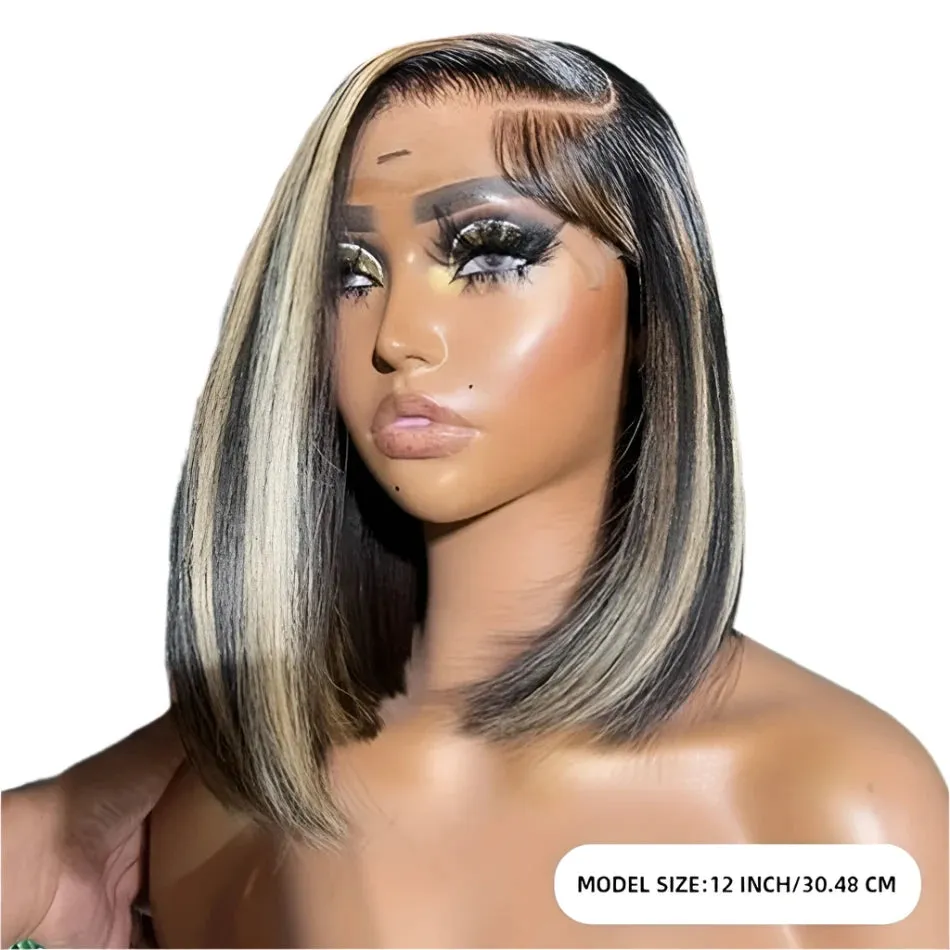 TEEK - Highlight 13x4 Lace Frontal 1B/27 Brazilian Straight Bob Wigs