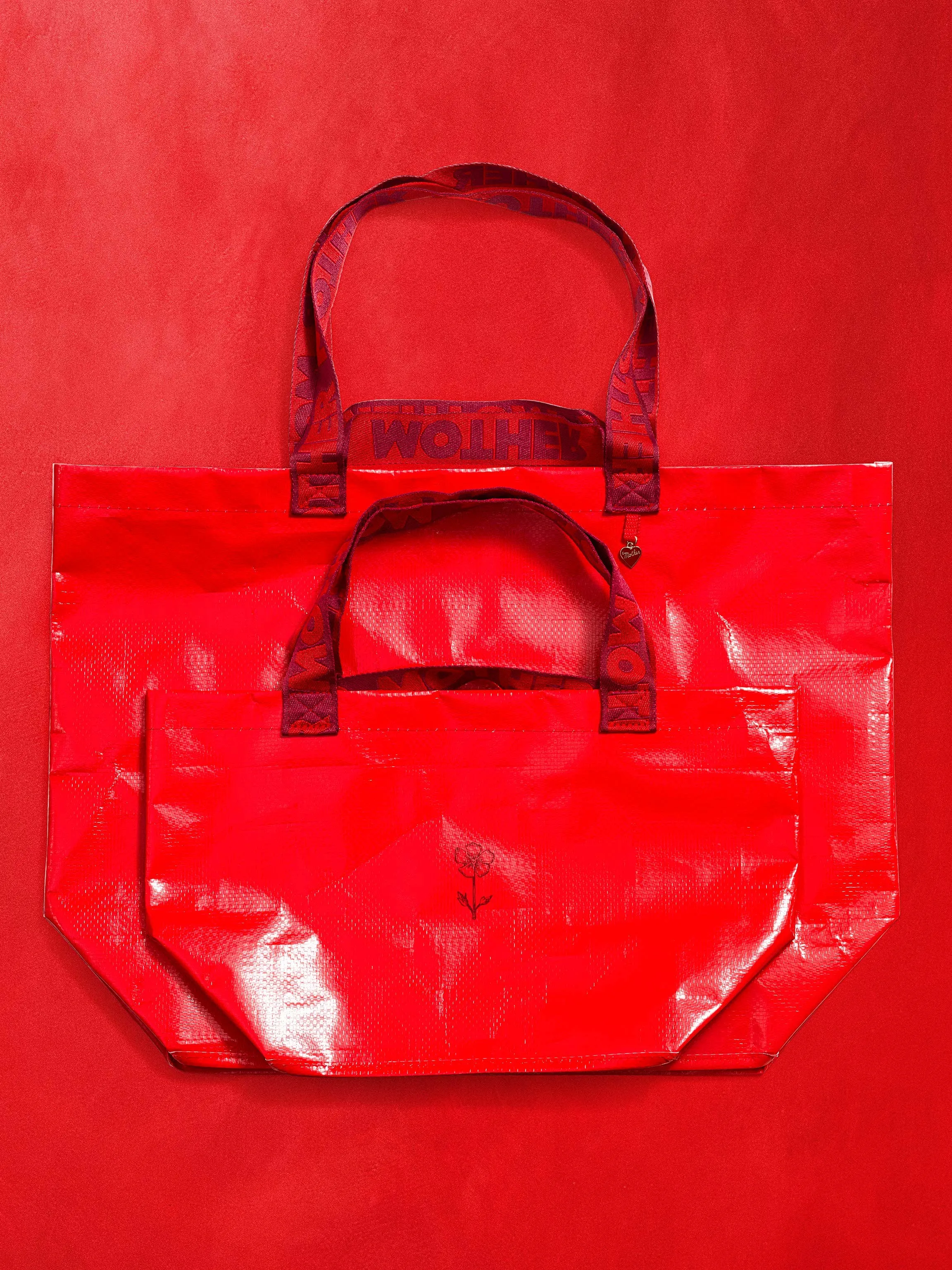 The Shopping Bag Duo - Crimson Red