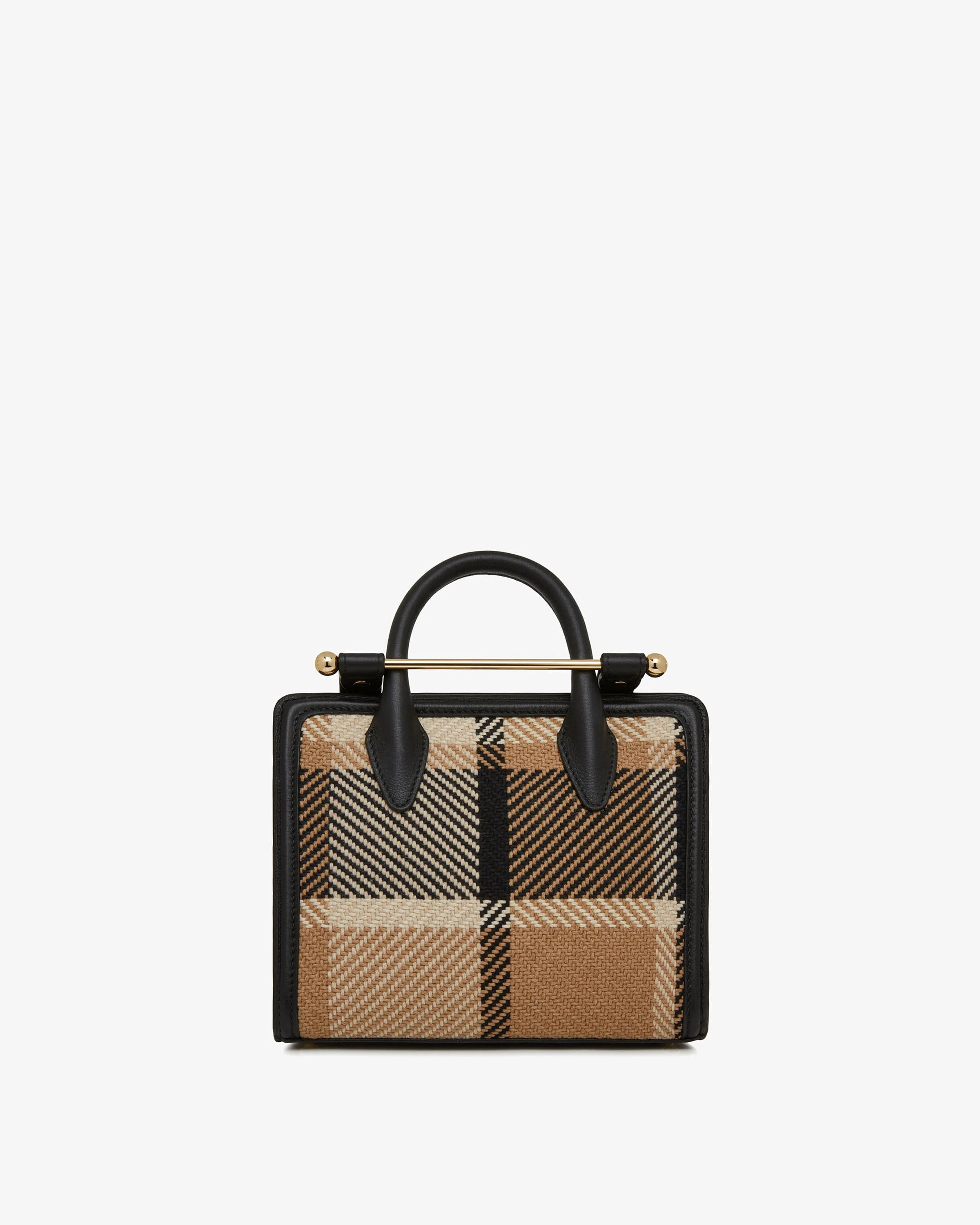 The Strathberry Mini Tote - Black/Camel Tartan