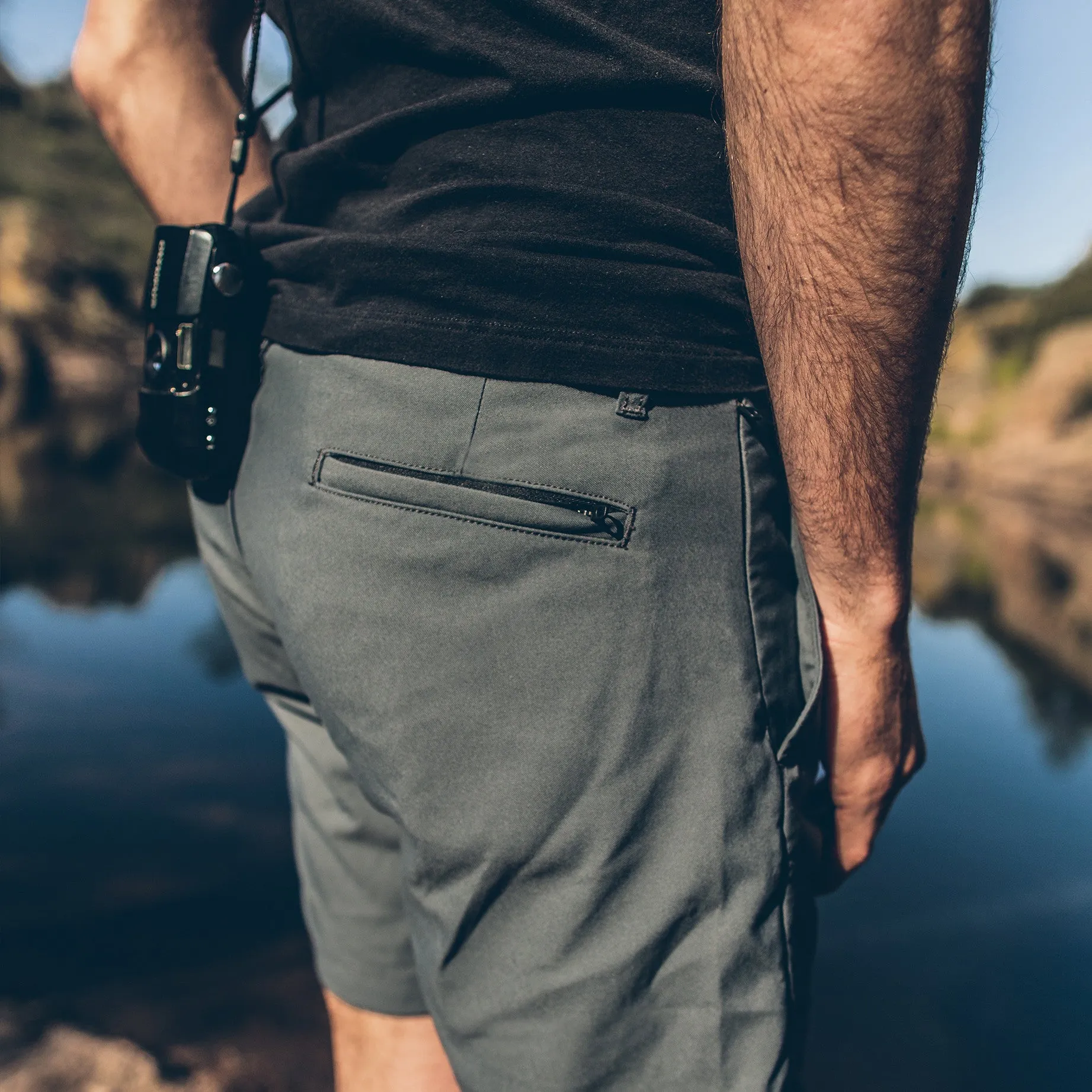 The Travel Short in Charcoal