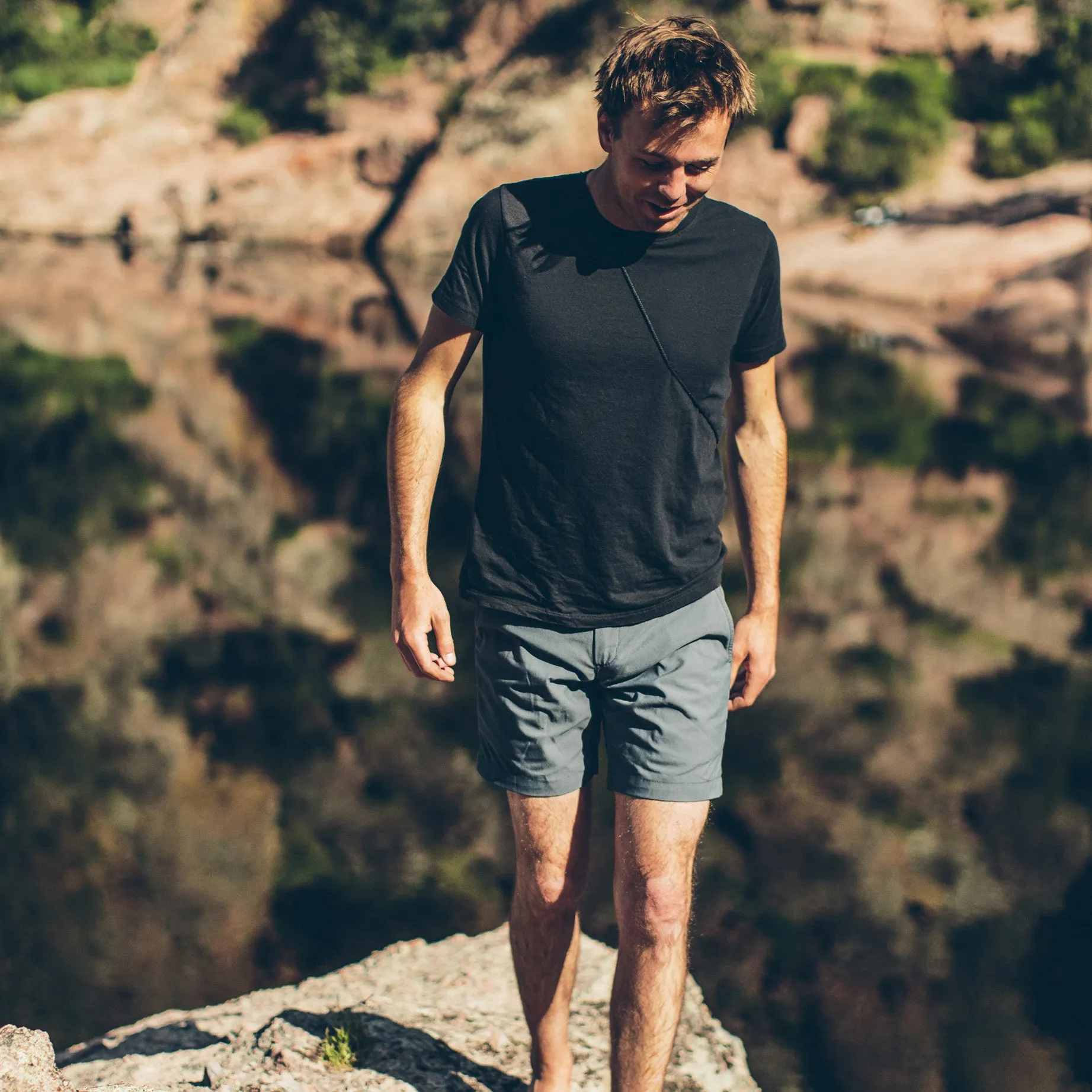 The Travel Short in Charcoal