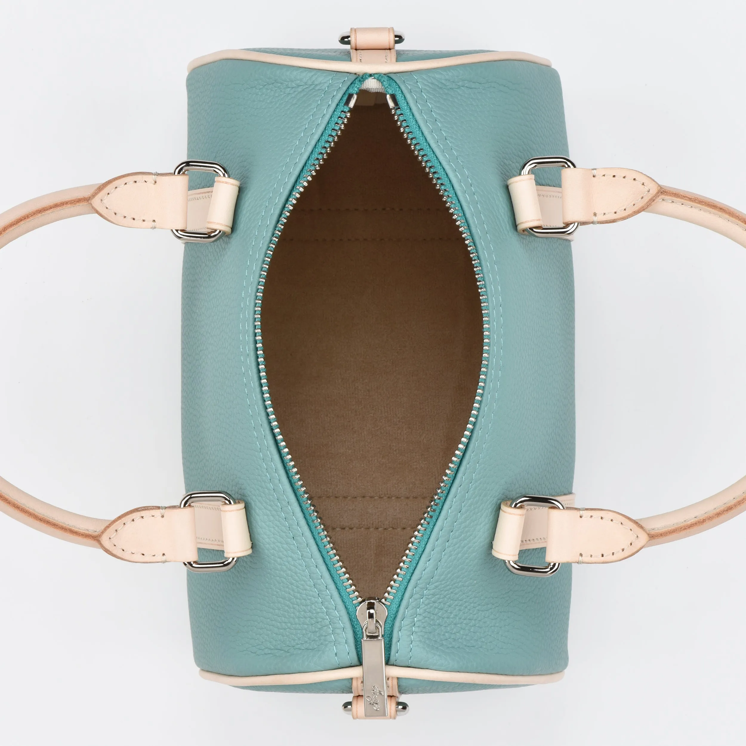 Tiffany Blue Togo and Vachetta Leather - Mini Boston bag