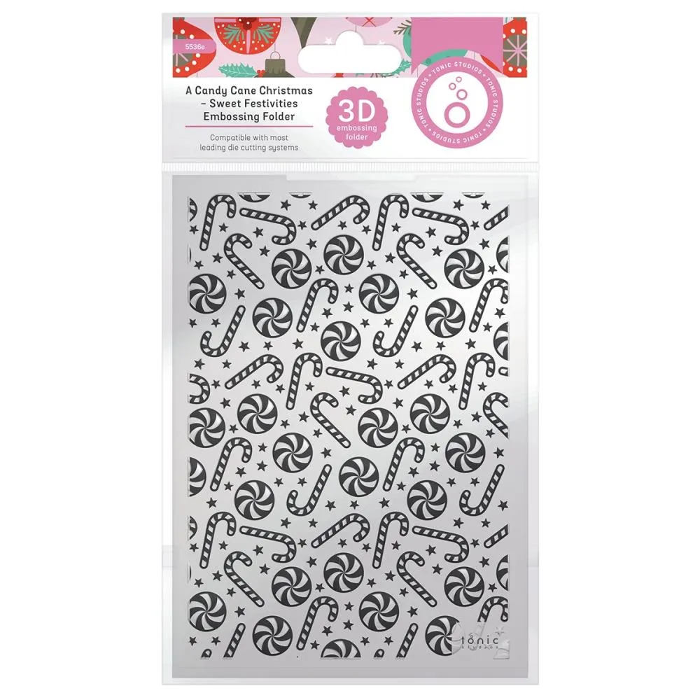 Tonic Studios 3D Embossing Folder A Candy Cane Christmas