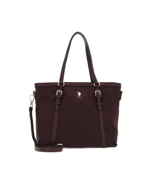 US POLO ASSN. WOMEN HOUSTON SHOPPING BAG NYLON IN DARK BROWN