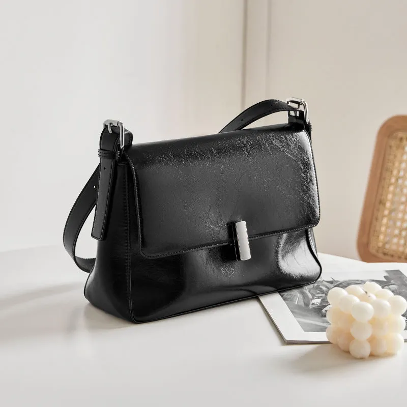 Versatile and Stylish Calf Leather Crossbody Bag