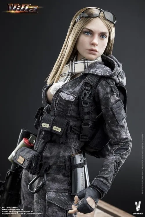 Verycool VCF-2035A Villa Sister Python Stripe Camouflage (Police Black) 1/6 Scale Action Figure