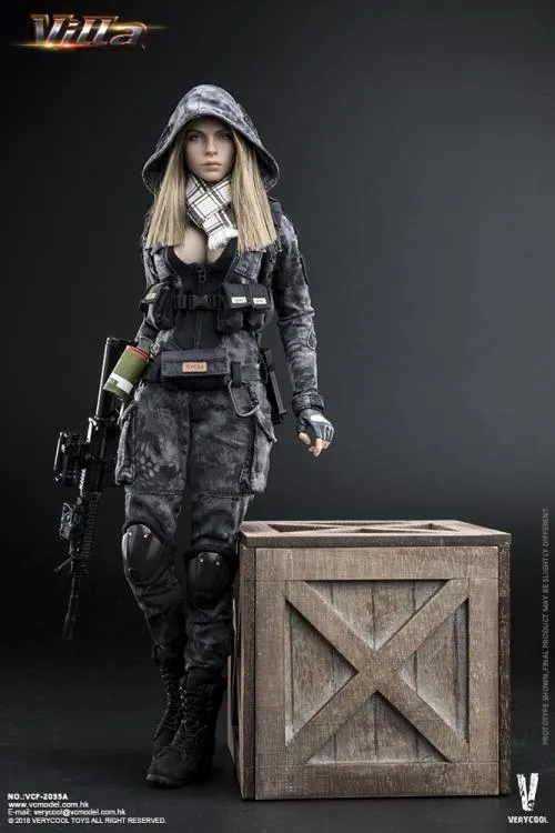 Verycool VCF-2035A Villa Sister Python Stripe Camouflage (Police Black) 1/6 Scale Action Figure