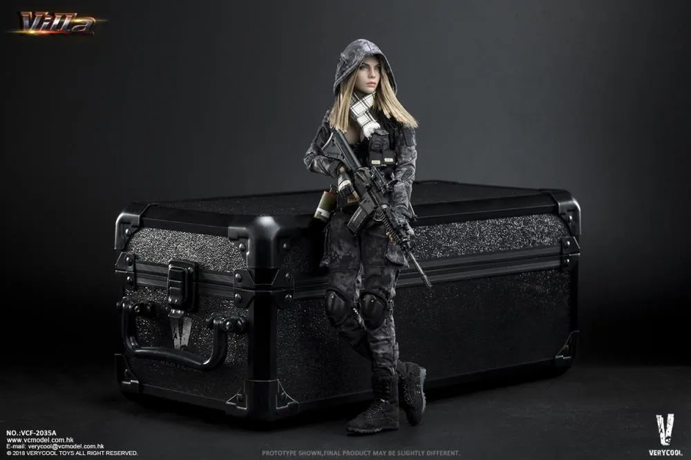 Verycool VCF-2035A Villa Sister Python Stripe Camouflage (Police Black) 1/6 Scale Action Figure