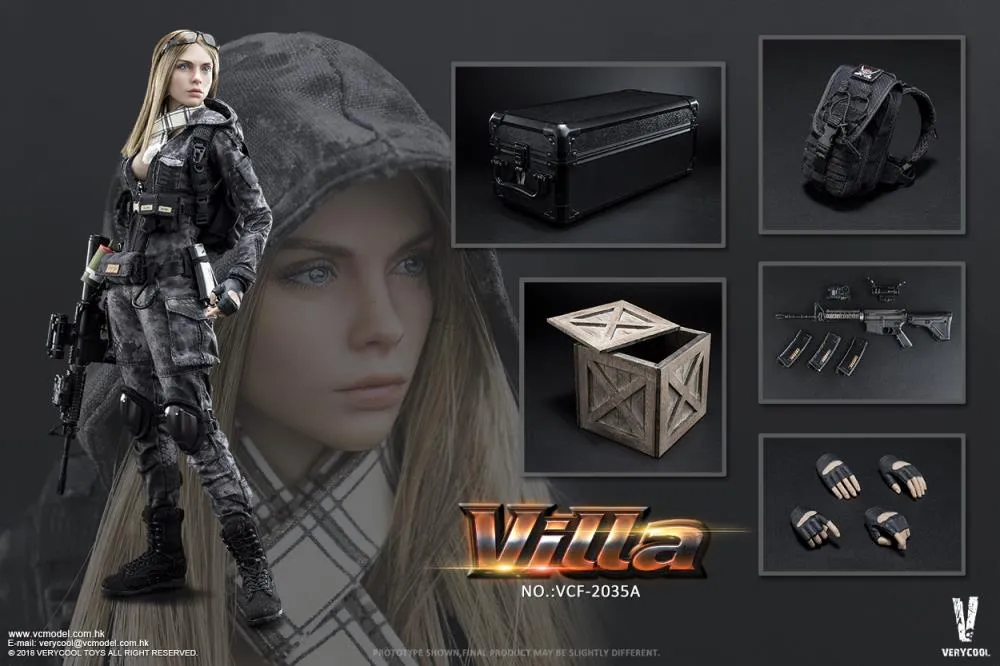 Verycool VCF-2035A Villa Sister Python Stripe Camouflage (Police Black) 1/6 Scale Action Figure