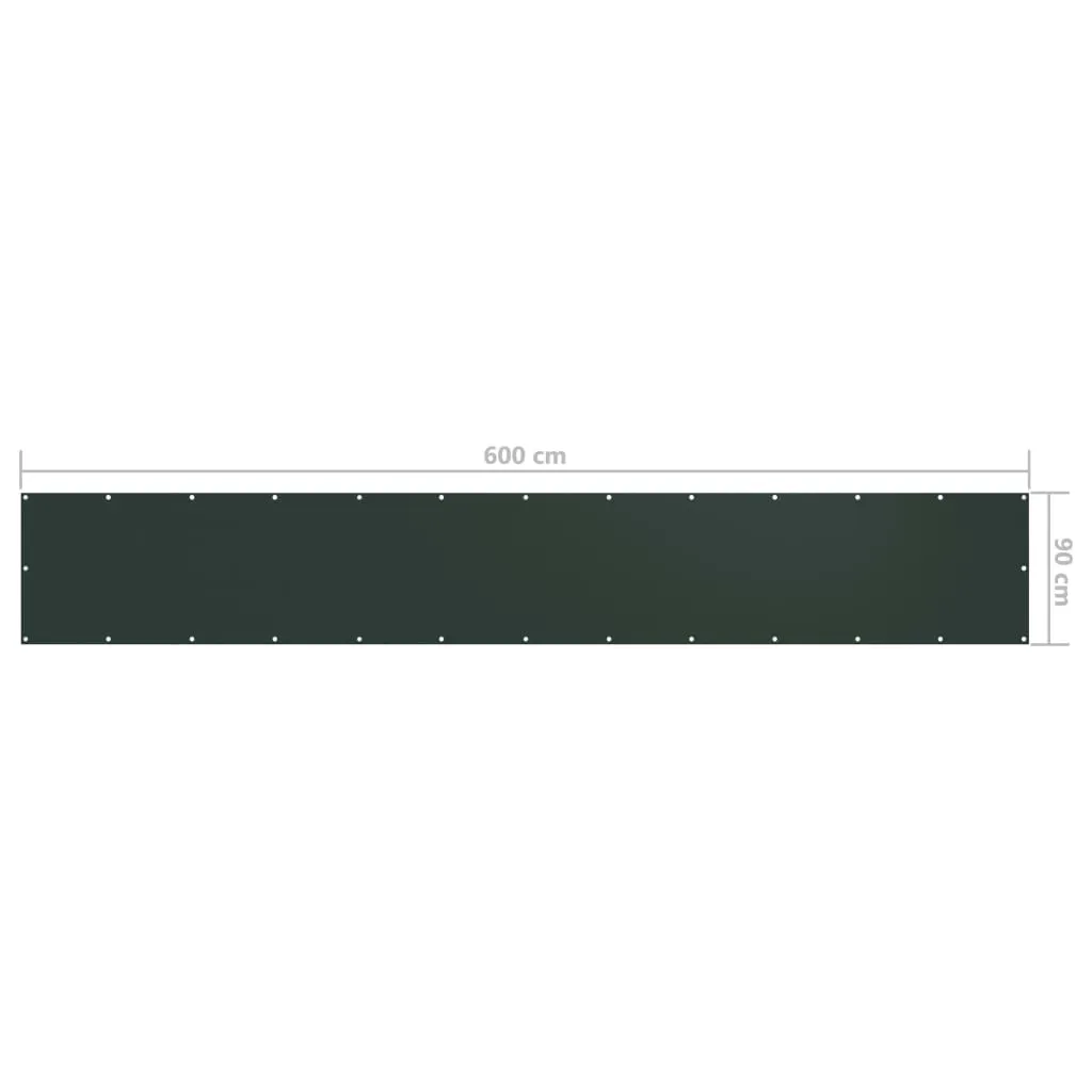 vidaXL Balcony Screen Dark Green 90x600 cm Oxford Fabric