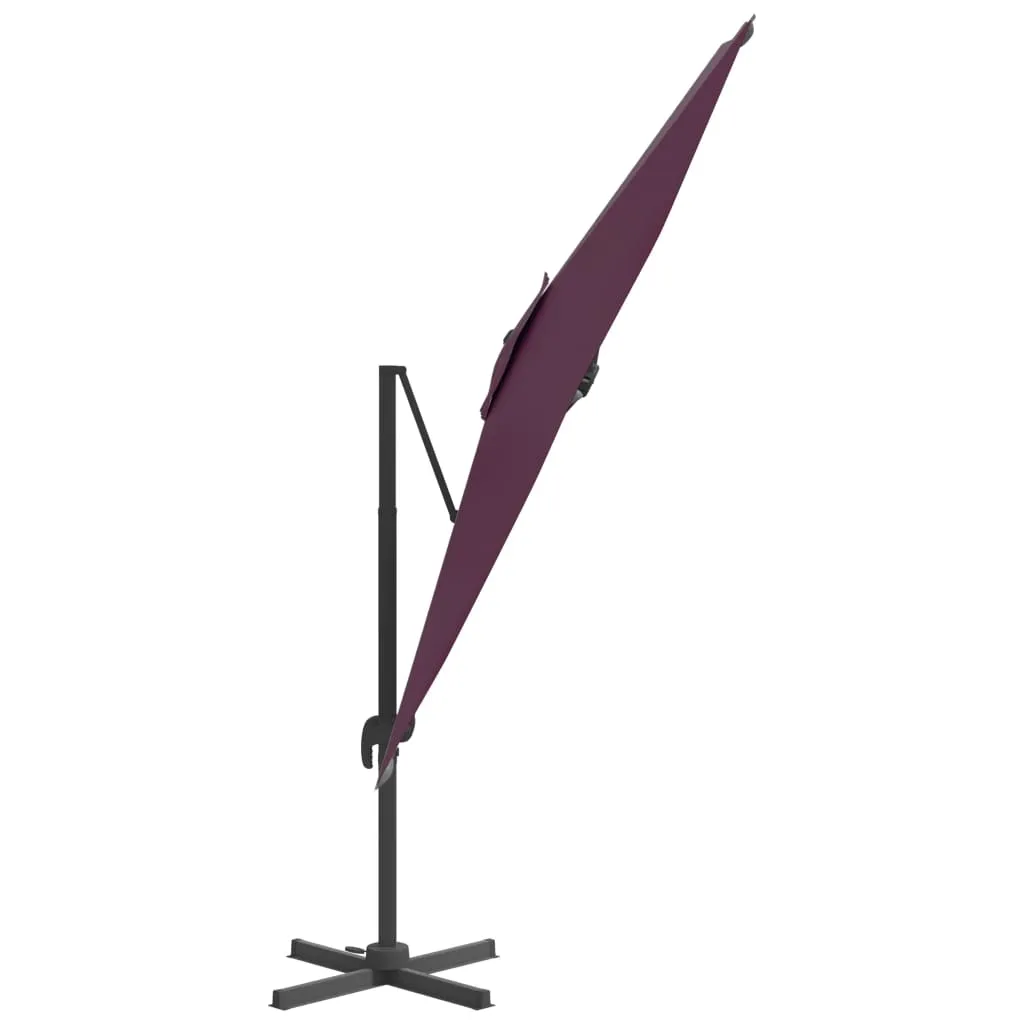 vidaXL Cantilever Garden Parasol with Aluminium Pole Bordeaux Red 400x300 cm