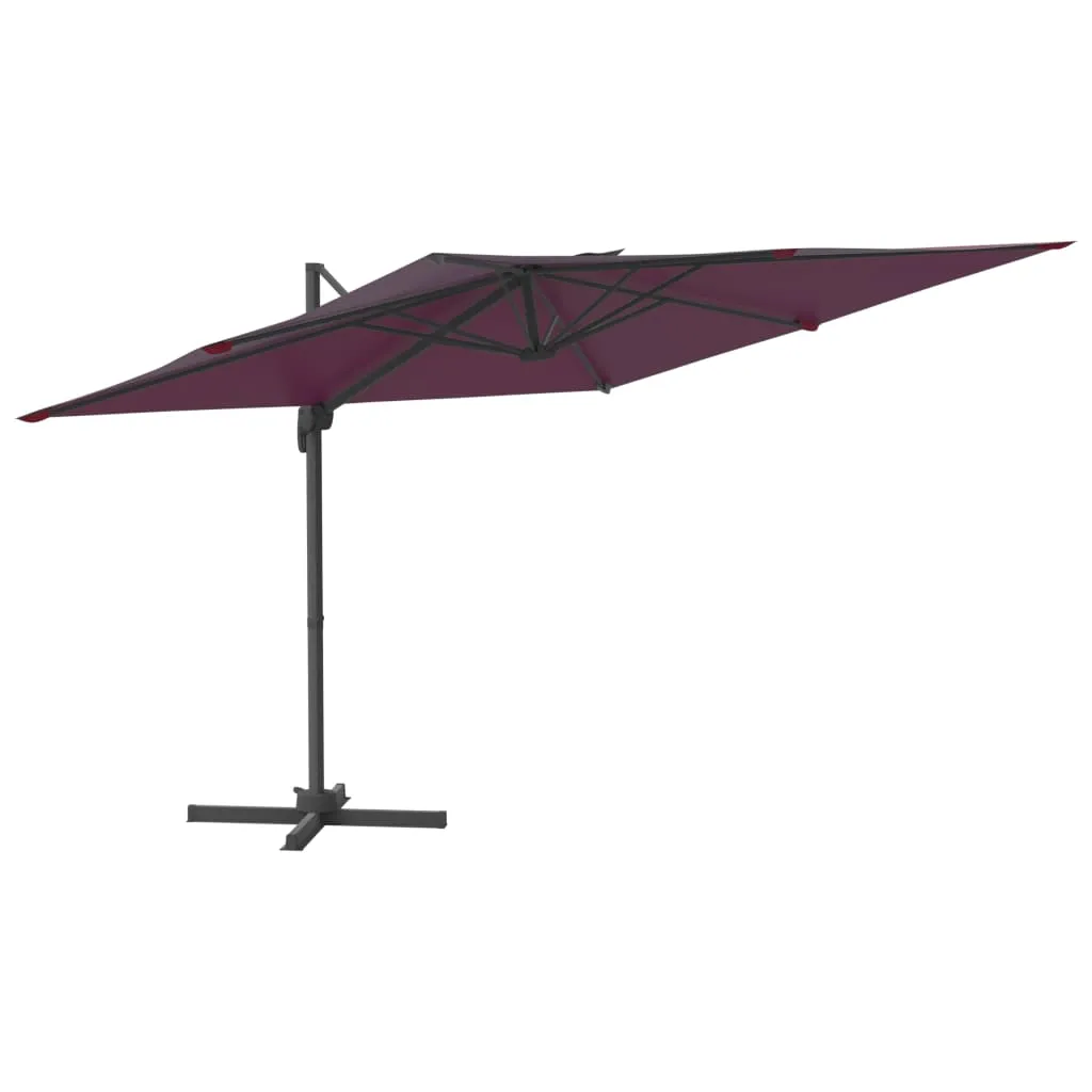 vidaXL Cantilever Garden Parasol with Aluminium Pole Bordeaux Red 400x300 cm