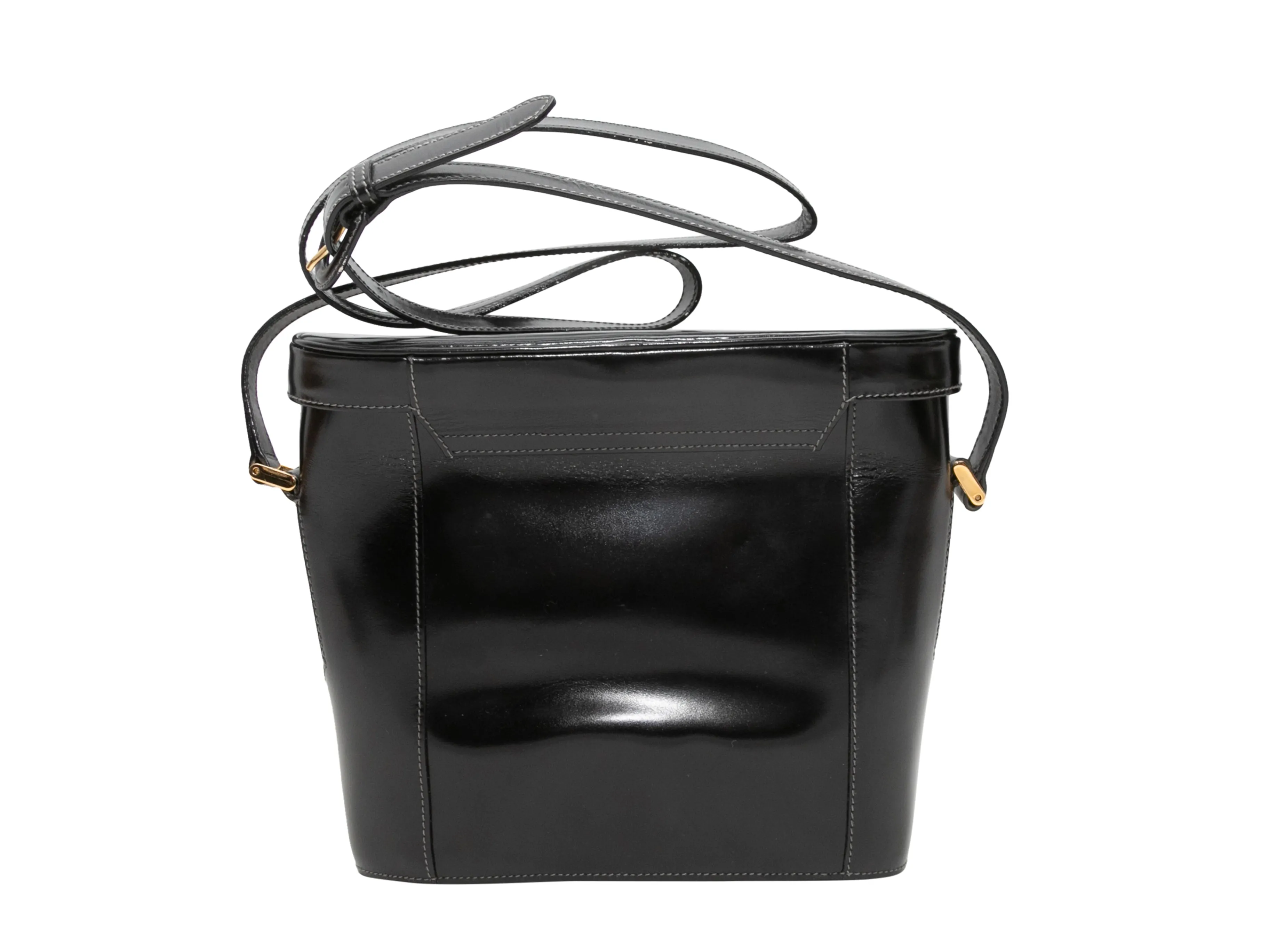 Vintage Black Gucci Leather Bucket Crossbody Bag