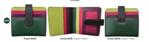 Wallet Small Bifold Forest Multi Leather RFID Blocking 7301