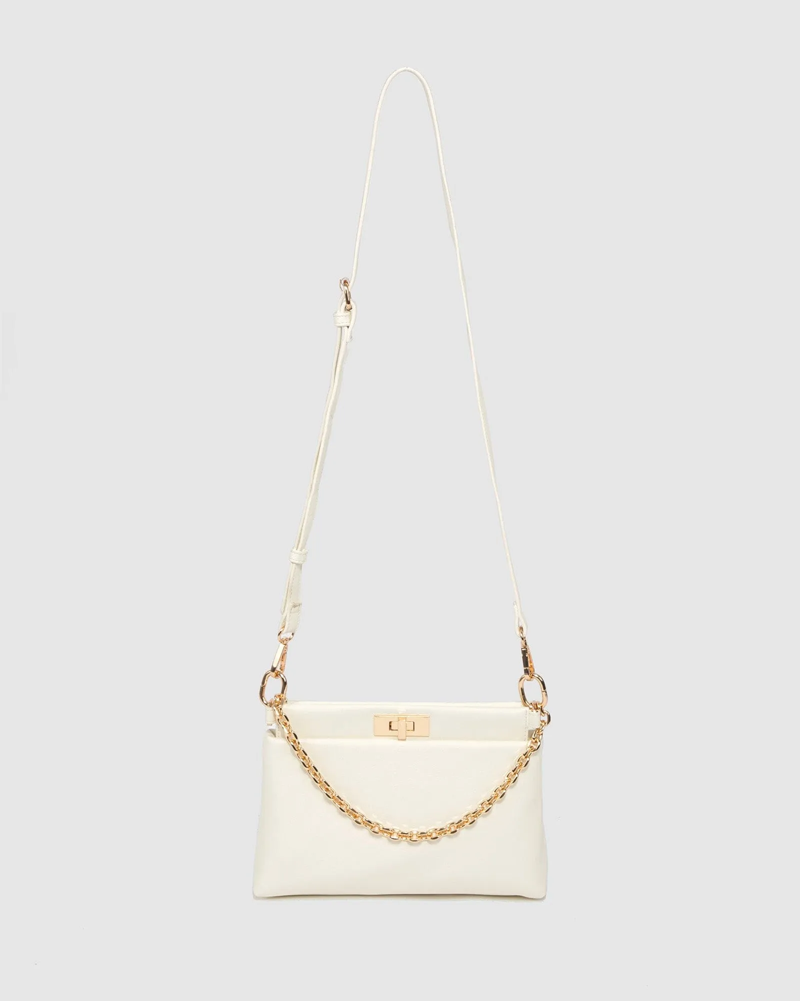 White Lorelie Chain Shoulder Bag