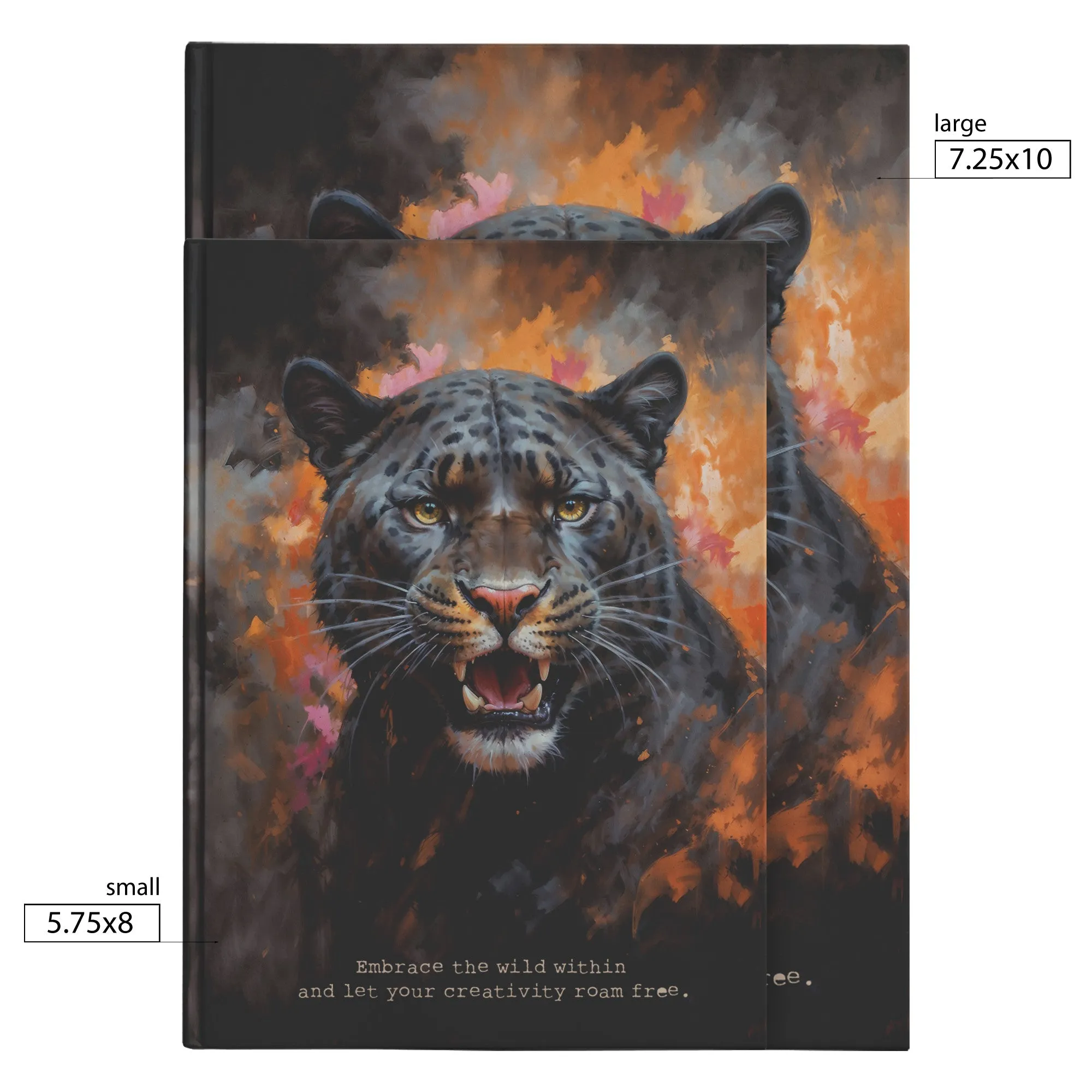 Wild Panther Hardcover Journal: Stunning Oil Painting Design, A4,A5