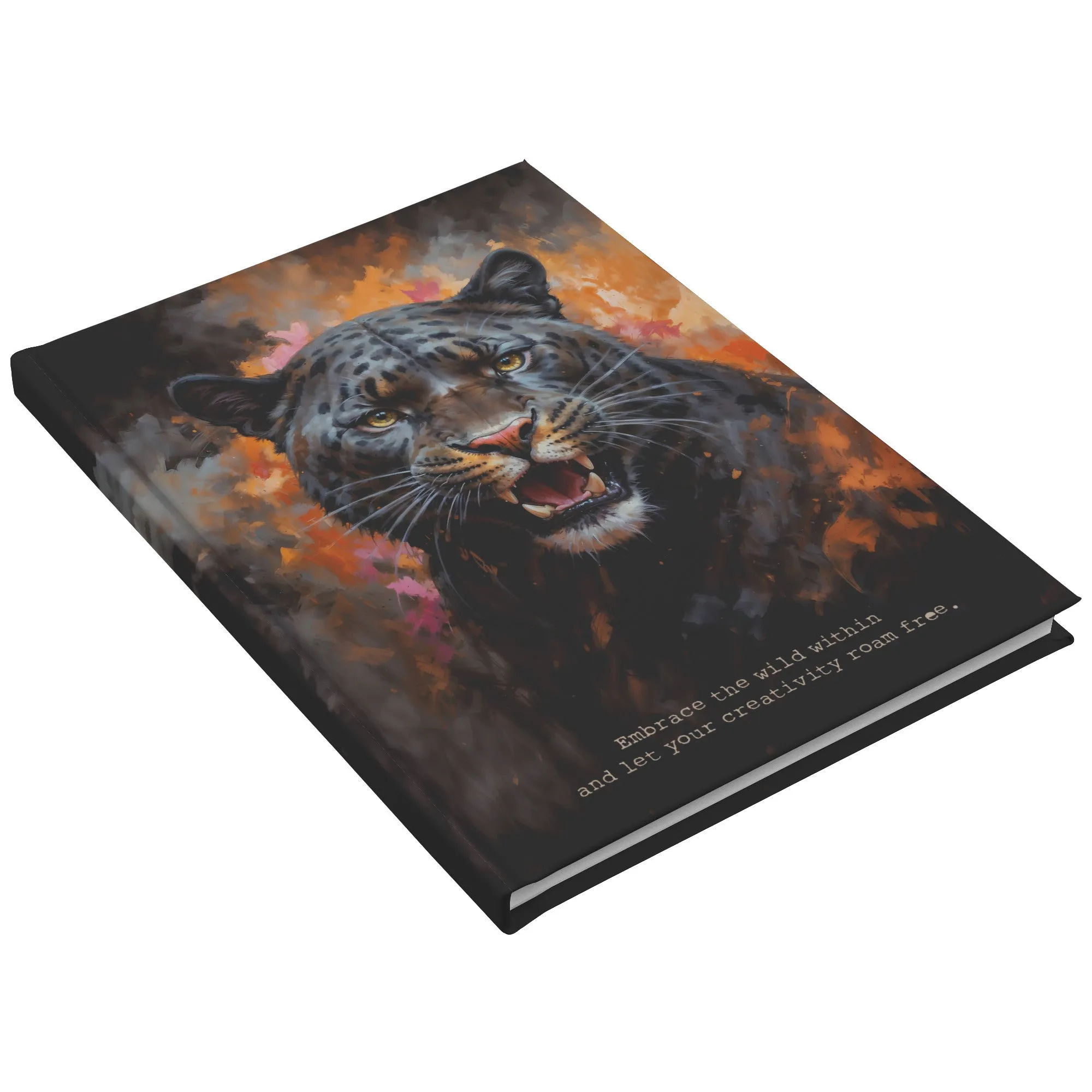 Wild Panther Hardcover Journal: Stunning Oil Painting Design, A4,A5