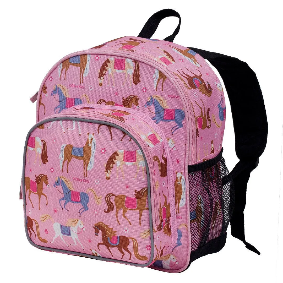 Wildkin Olive Kids Horses Pack 'n Snack Backpack