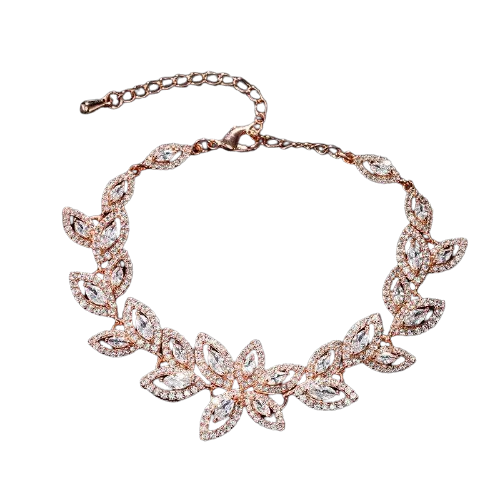 Women Stunning Rhinestone Flower Crystal Bracelets