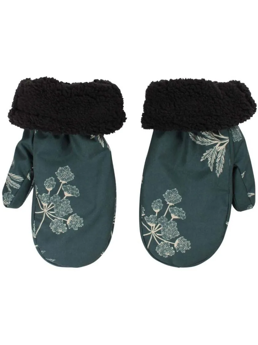 Women's Waterproof Winter Mittens: Hemlock Print